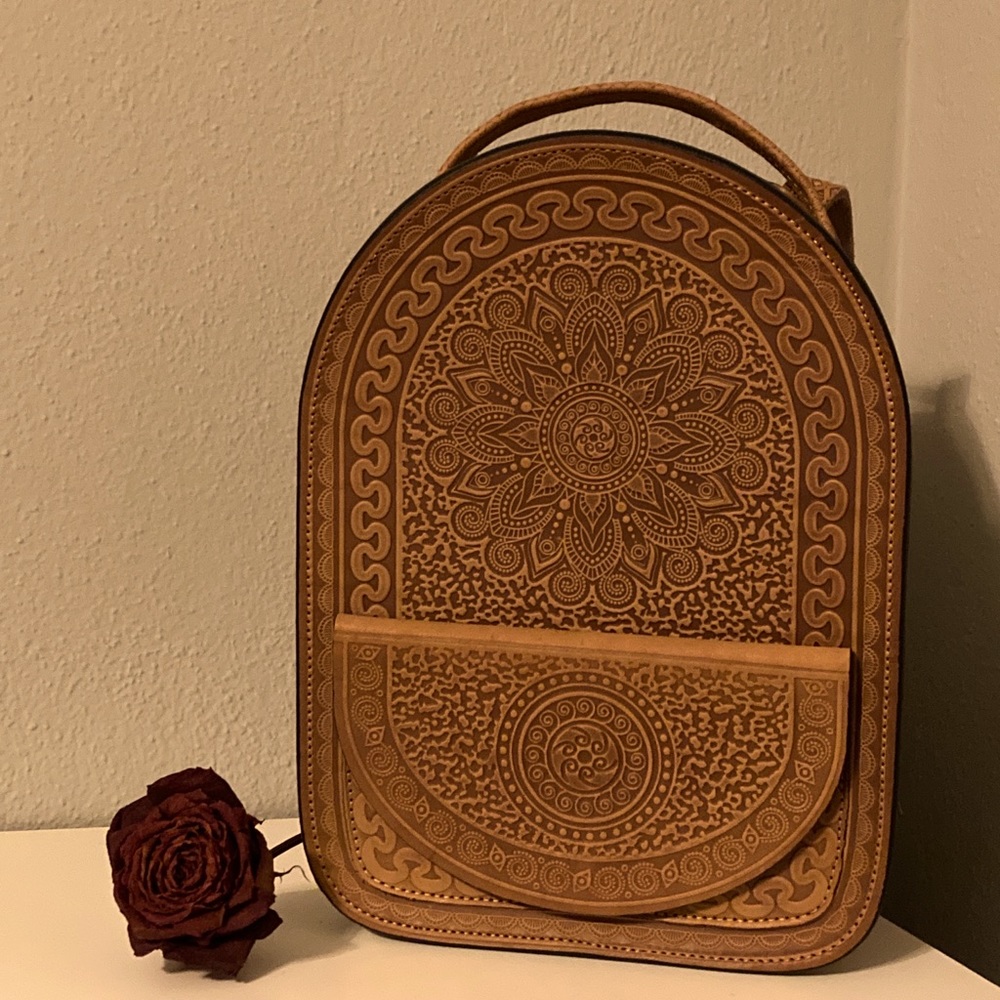 Brown Leather Backpack